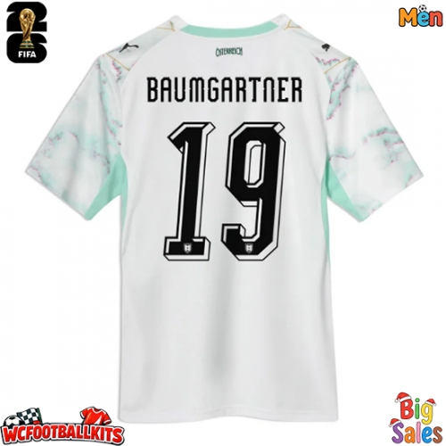 Austria Christoph Baumgartner #19 Replica Away Stadium Shirt World Cup 2026 Short Sleeve